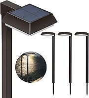 Bobcat Solar Pathway Lights 300 Lumens Super Bright 2-in-1 Warm White/Daylight Modes Waterproof Outdoor LED Stakes (4 Pack)