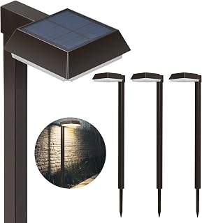 Bobcat Solar Pathway Lights 300 Lumens Super Bright 2-in-1 Warm White/Daylight Modes Waterproof Outdoor LED Stakes (4 Pack)