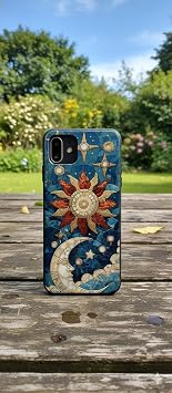 PrintiFy iPhone 17 ile Uyumlu Vitray Sol ve Luna Tasarımlı Şeffaf Silikon Kılıf