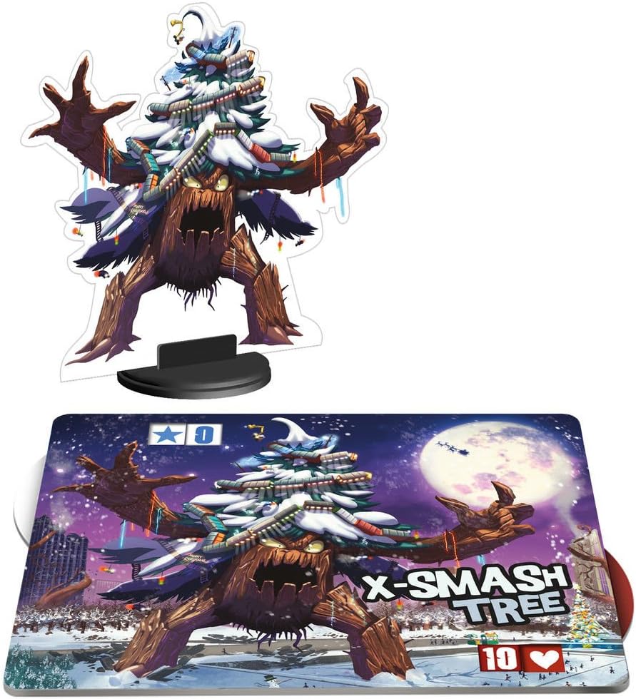 King of Tokyo & King of New York X-Smash Tree Christmas Holiday Promo Monster Board + Figure + Stand - Board Game Piece