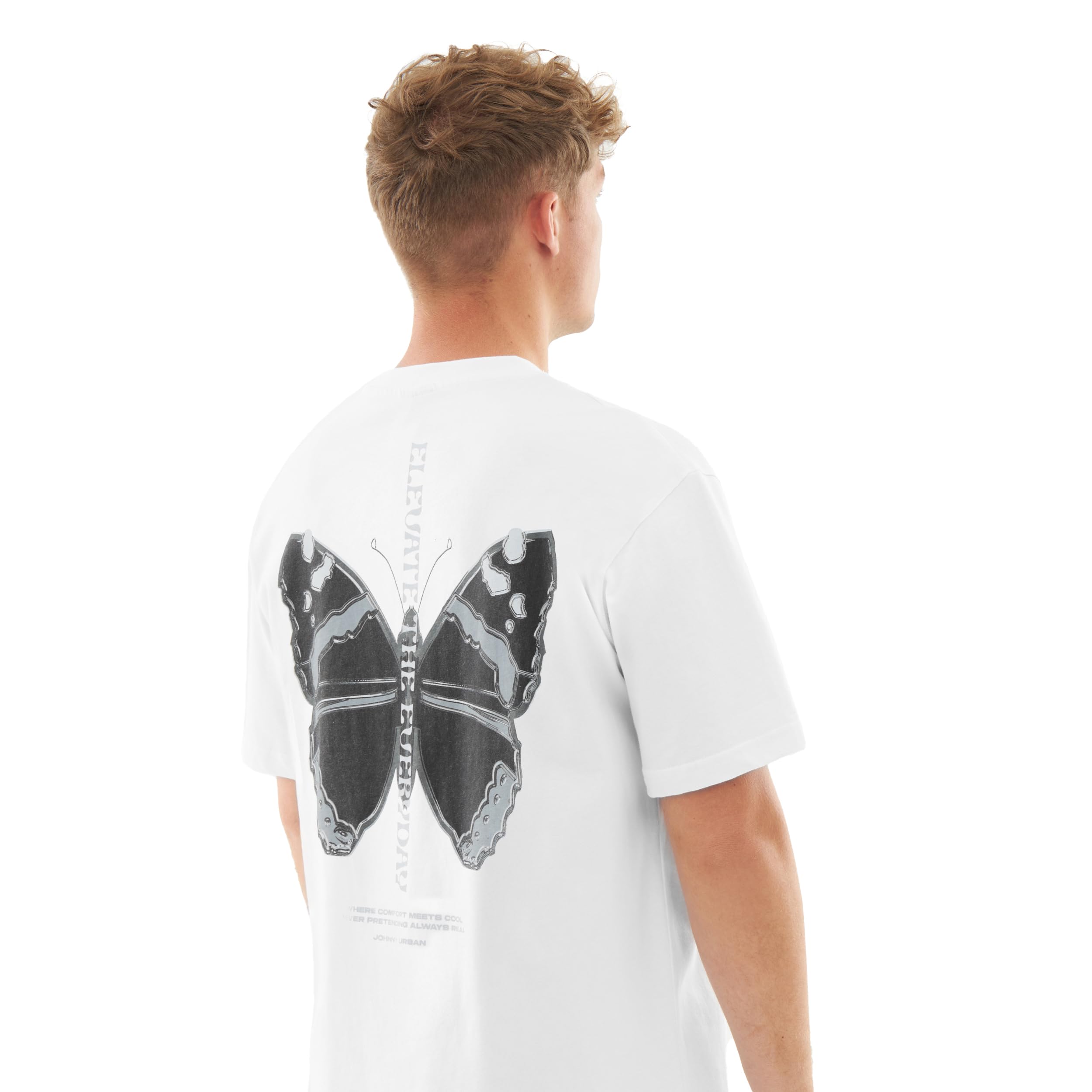 Johnny Urban Oversized Tshirt Herren & Damen - Sammy Chrome Butterfly - Heavy Cotton T-Shirt Oversize - Streetwear Fit - Halbarm Shirt Unisex - 100% Baumwolle