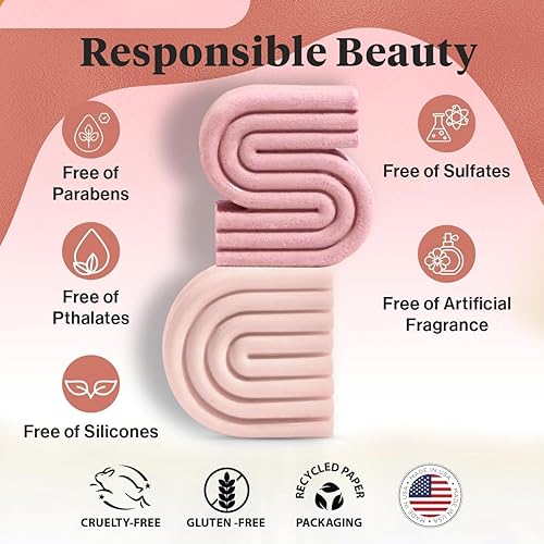 Miniatura 5 de Kitsch Juego de champú y acondicionador de aceite de ricino, aceite de ricino orgánico, cuidado del cabello para cabello opaco y seco, jabón