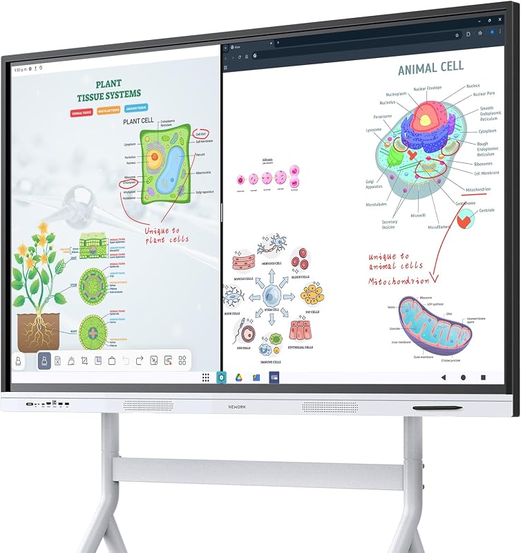 Pizarra inteligente, pizarra interactiva de 55" con certificación Google EDLA | Pizarra digital incorporada, transmisión inalámbrica, pantalla dividida y lienzo ilimitado para aula, negocios y educación