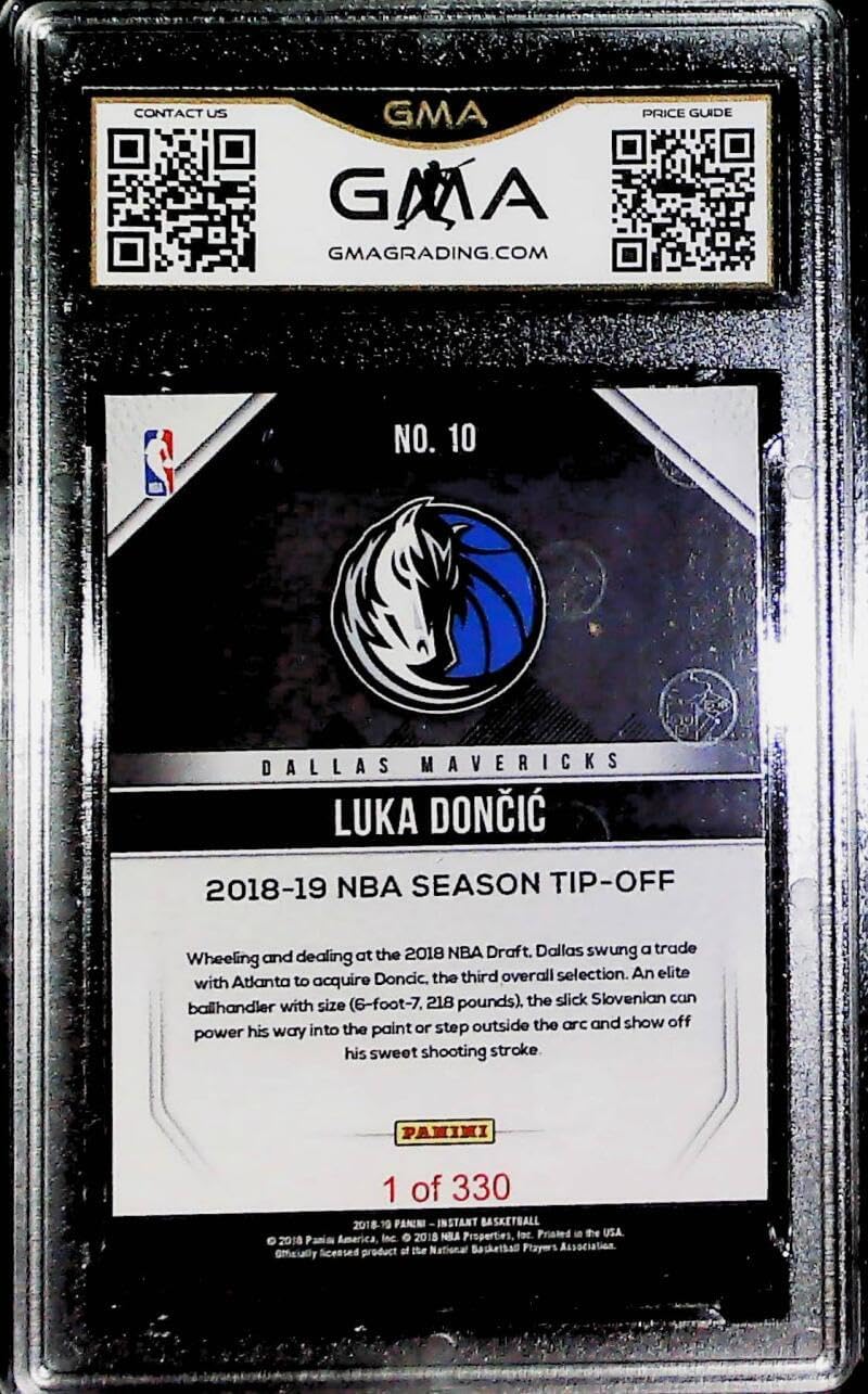 2018-19 Panini Instant #10 Luka Doncic RC Rookie Dallas Mavericks 1 OF 330 Graded NM-MT+ GMA 8.5 Official NBA Basketball Trading Card by Panini America (Serial Numbers May Vary)