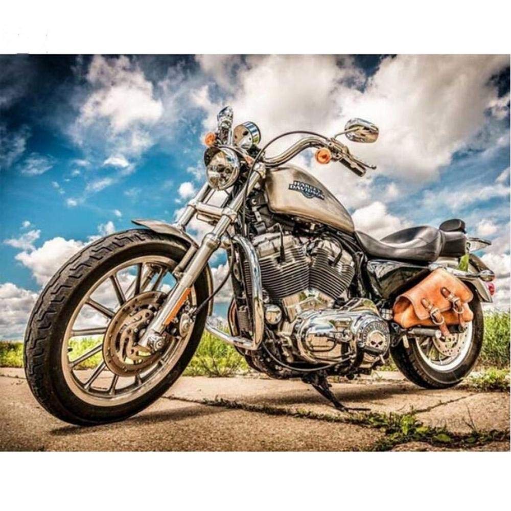 Diamond Painting Motorrad Arts Craft duży zestaw obrazów, do domu, dekoracja ścienna, cyfry, haft krzyżykowy, kryształ stras, okrągły diament, 100 x 80 cm