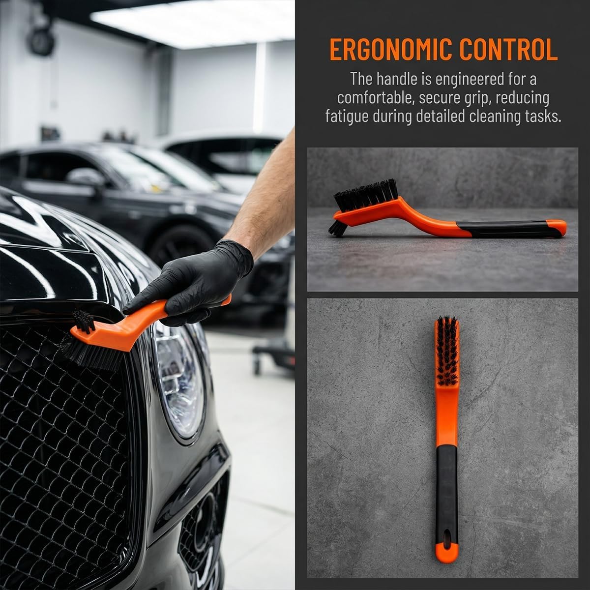 3PCS Car Stainless Steel Cleaning Brushes, Nylon image 2