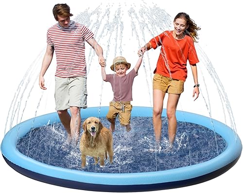 Miniatura 11 de Jasonwell - Almohadilla antideslizante para salpicaduras para perros para niños, piscina para cachorros, juguetes de agua al aire libre, patio