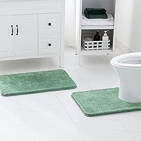 Vista 142 de MIULEE - Juego de 2 tapetes para baño, absorbentes, microfibra esponjosa y gruesa, con reverso antideslizante, lavable a máquina, para baño, ducha