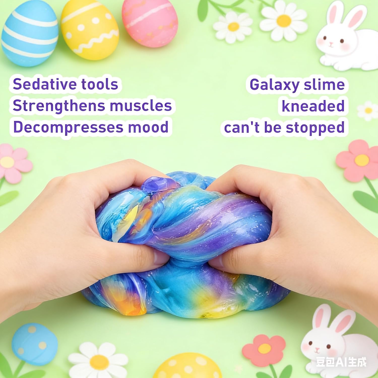 Christmas Hanging Slime Kit Prefilled Easter Eggs Galaxy Slime Toys, Teens Easters Basket Stuffers Egg Fillers, Games Gift Egg Hunt Easter Party Favors Filled