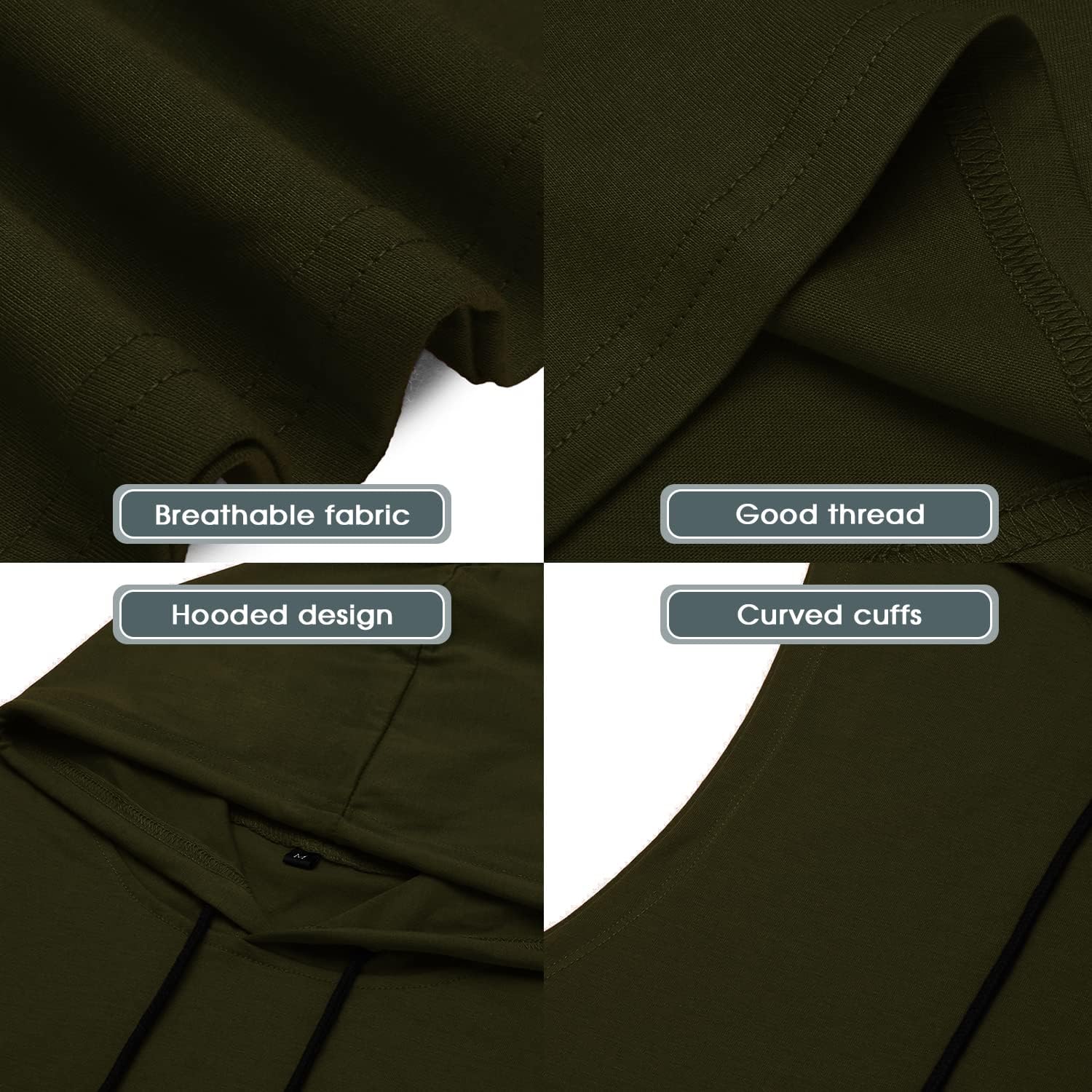 Babioboa Men's Workout Hooded Tank Tops Sports Training Sleeveless Gym Hoodies Bodybuilding Cut Off Muscle Shirts - Image 5