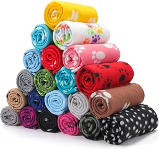 20 Pieces Puppy Blanket Pet Blanket Soft Fleece Dog Blankets Doggie Blanket Warm Felt Throw Blanket Sleep Mat Bed Covers Small Blankets for Puppy Pet Dogs Cat, 20 Styles