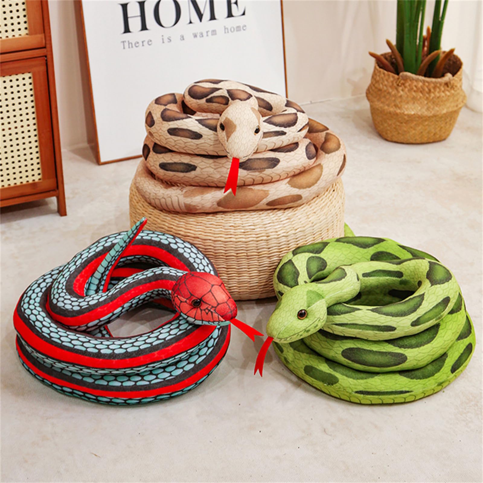 Peluche, Peluche serpente realistico, peluche gigante da 300 cm(Brown Spotted,160 cm)