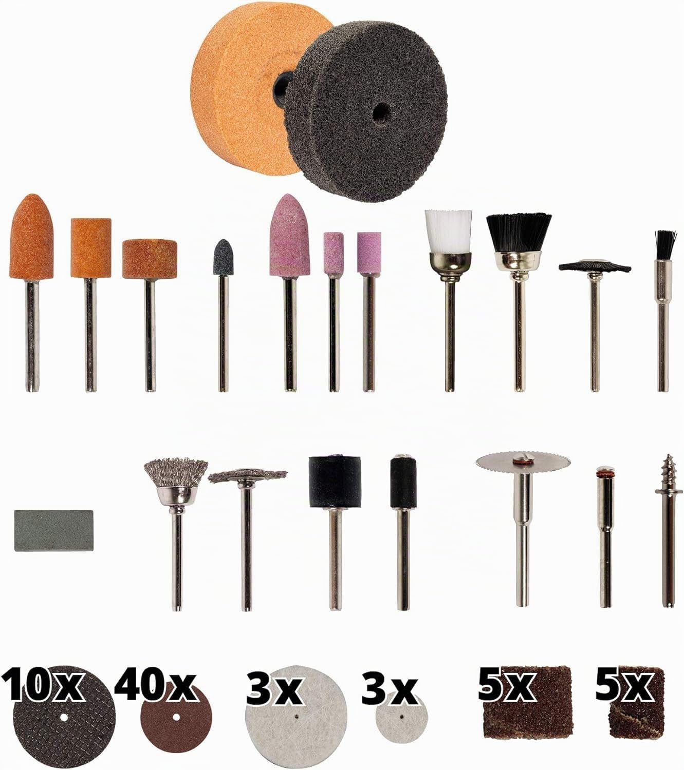 Einhell Esmeriladora doble TC-XG 75 Kit (máx. 150 W, muelas abrasivas de Ø75xø10x20 mm, incl. muela abrasiva K120/K400, eje flexible, juego de 85 piezas con diferentes accesorios)