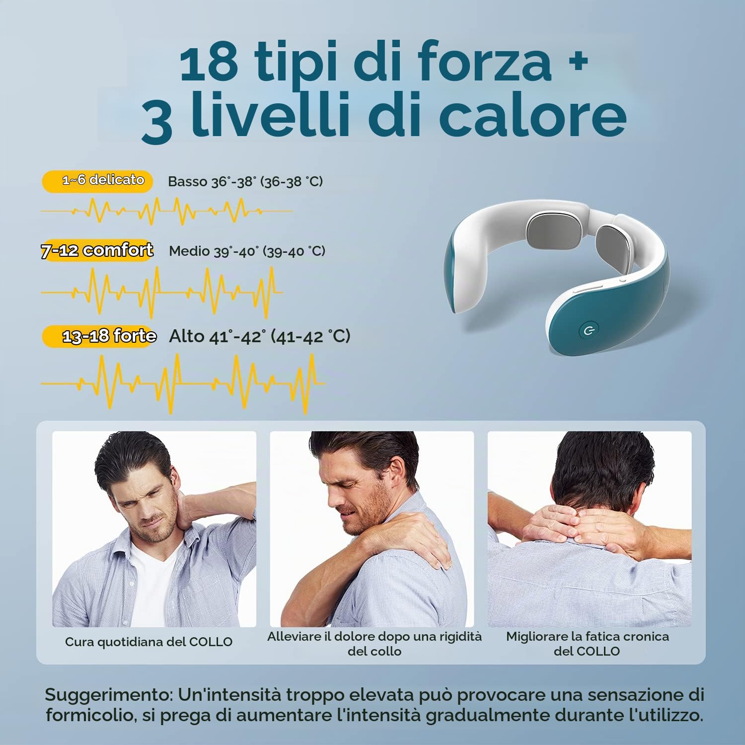 Massaggiatori Intelligenti per il Collo, Massaggiatori Portatili per il Collo con Funzione di Calore,Vibrazione e Impulso, Supporto APP e Telecomando,Regali ideali per i genitori
