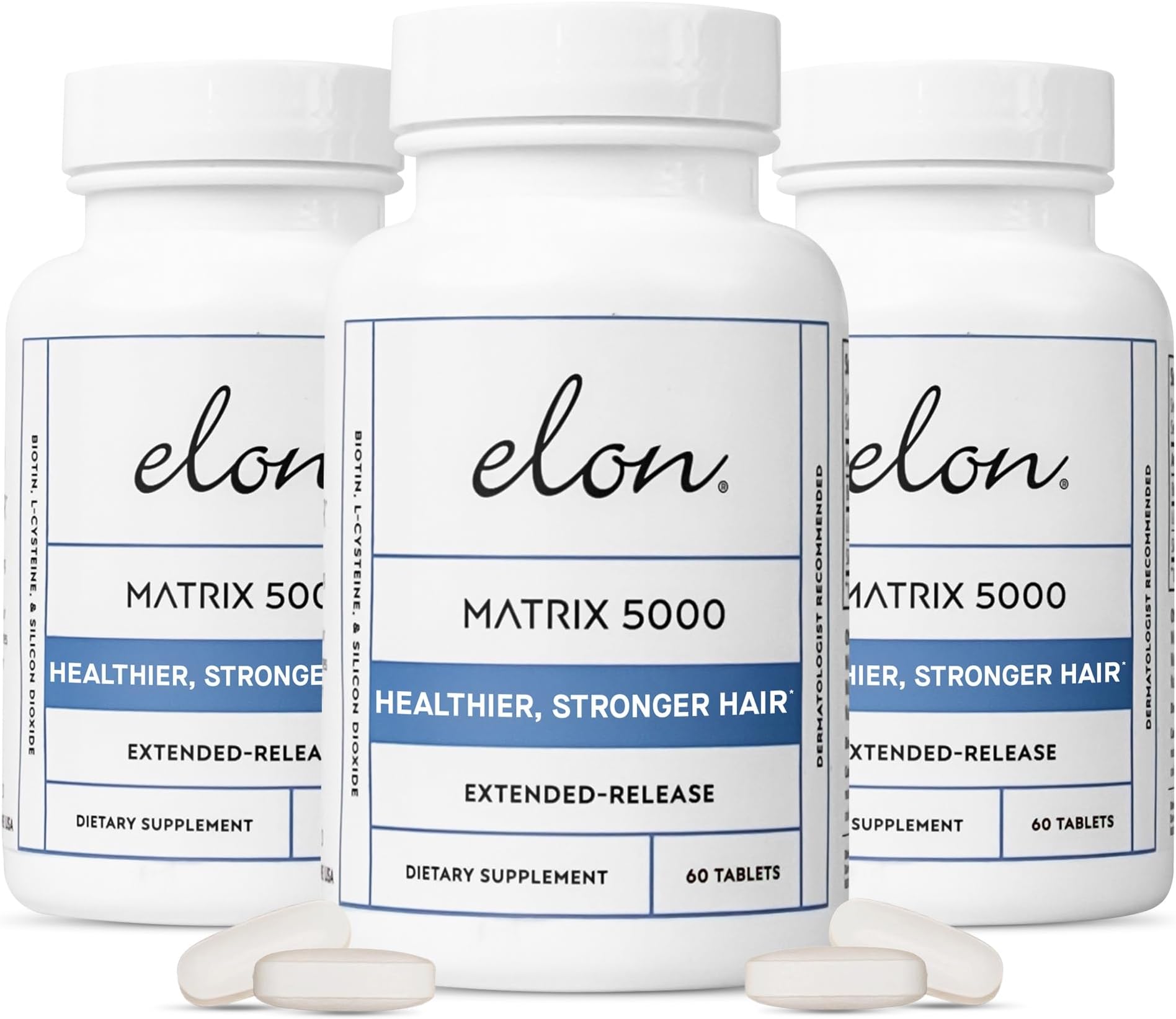 Matrix 5000 - Biotin 5000mcg Vitamins for Hair Growth w/Extended Release - Promotes Healthy & Strong Hair - Pack of 3 (180 Day Supply)