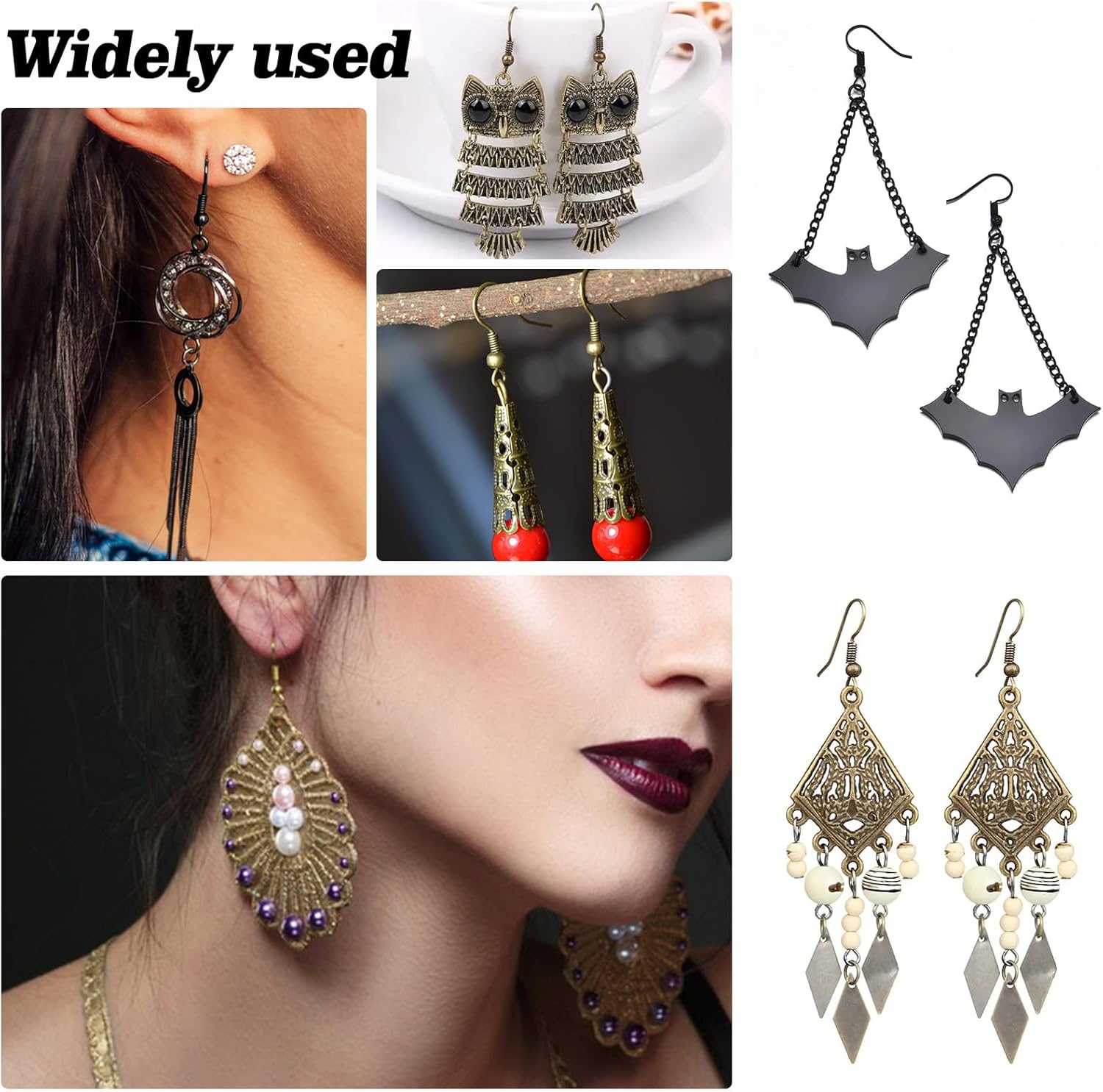 TOAOB 600pcs Earring Hooks Hypoallergenic Ear Wire Hooks with Open Jump Rings and Earring Backs Black Bronze Earring Making Kit for Jewelry Making Supplies - Image 6