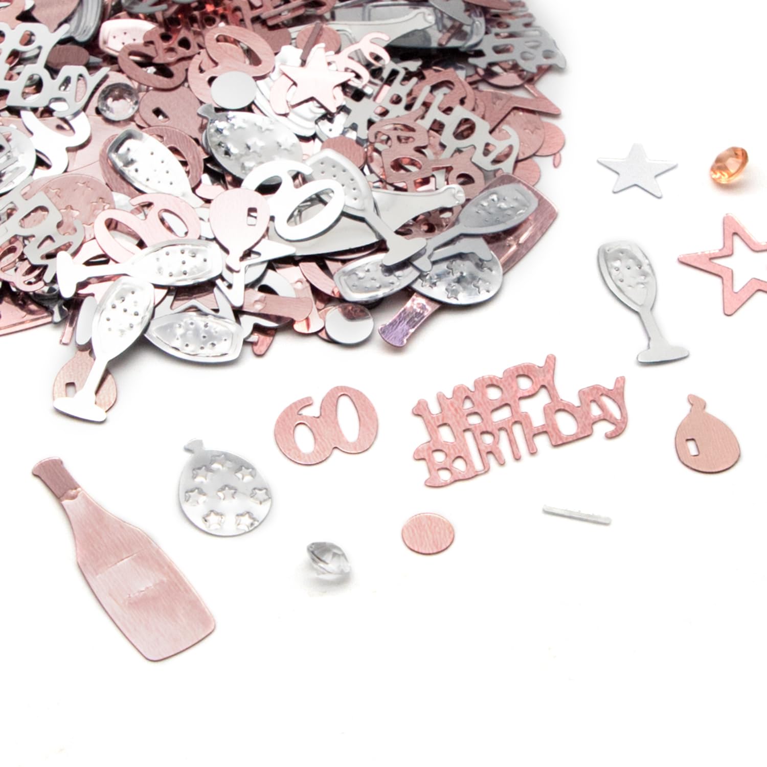 LGT Coriandoli Di Compleanno Rosa E Argento, 15g, Con Numero 40, In PVC Brillante Per Decorazioni Tavola E Feste - 3