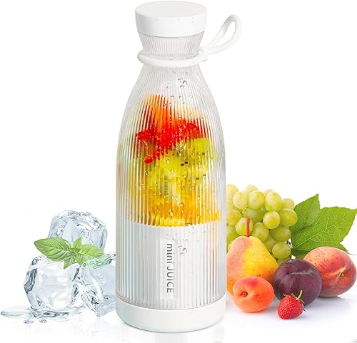 Licuadora personal, taza de licuadora de tamaño personal para batidos y batidos, licuadora eléctrica de jugo fresco, licuadora portátil de 10 onzas