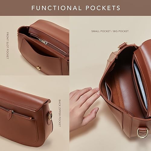 Miniatura 5 de Bolso cruzado vintage para mujer, cuero vegano, estilo bohemio, retro, bolso simple de piel sintética casual