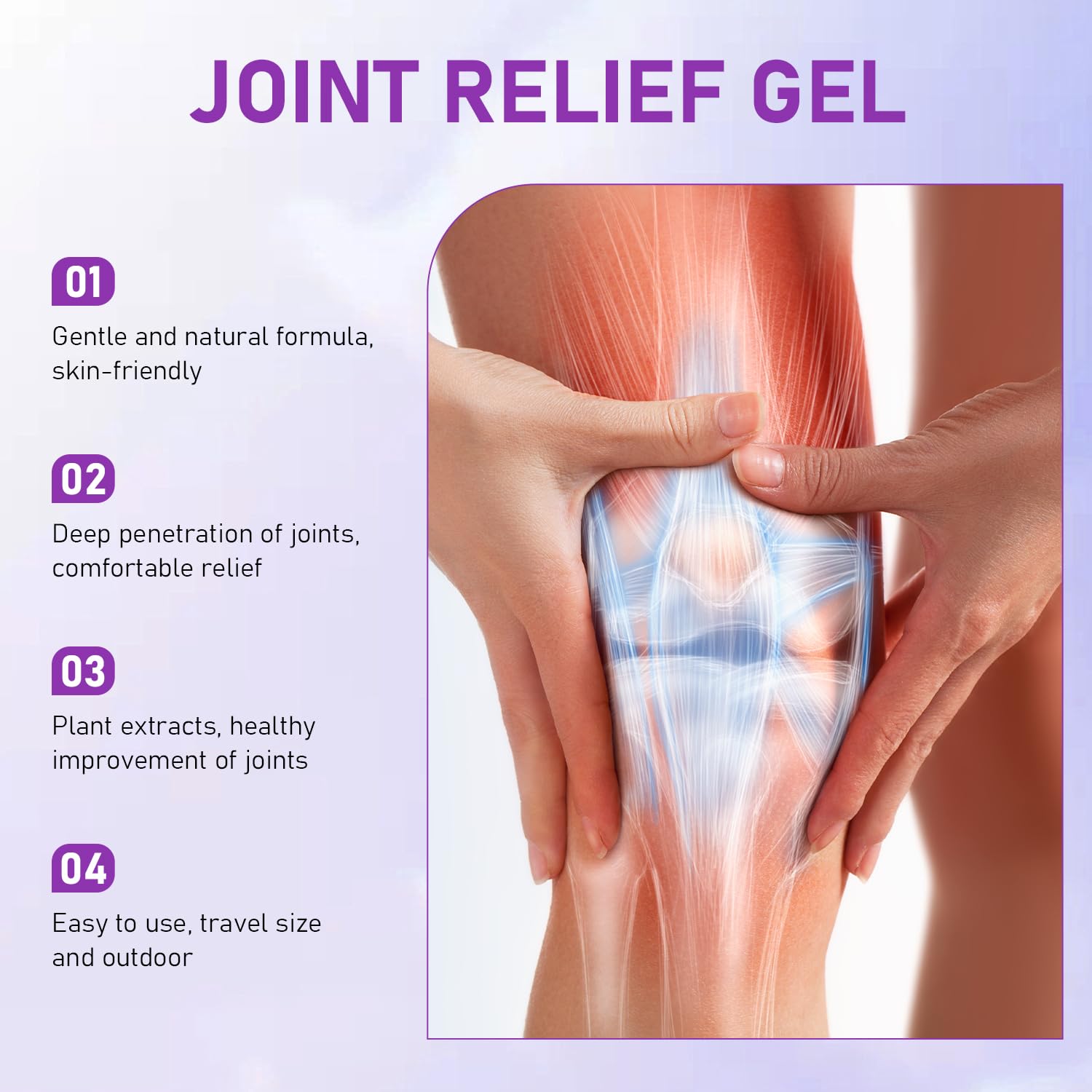 2PCS Soothing Relief Massage Gel, Joint Gel Purple Gel Cooling Activities Throughout The Body, Soothing Knees, Lumbar, Neck, Back, Shoulders, Hands, and Feet — Amazon image 2
