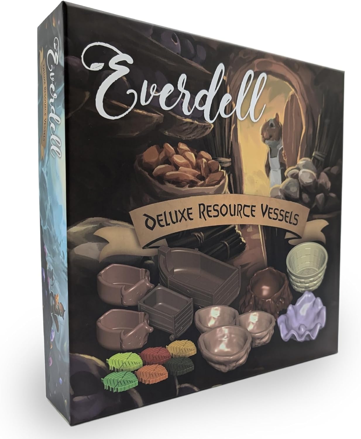 Starling Games Everdell Deluxe Resource Vessels 2nd Edition | Themed Containers & Card Holders | Accessory Pack for Everdell Base Game & Expansions | Includes 10 Unique Vessels, 3 Leaf Card Holders