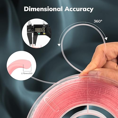 Vista 133 de AMOLEN - Paquete de 4 carretes de filamento de ácido poliláctico de seda para impresora 3D, brillante, bicolor, 1/16 de pulg./1.75 mm, azul Verde
