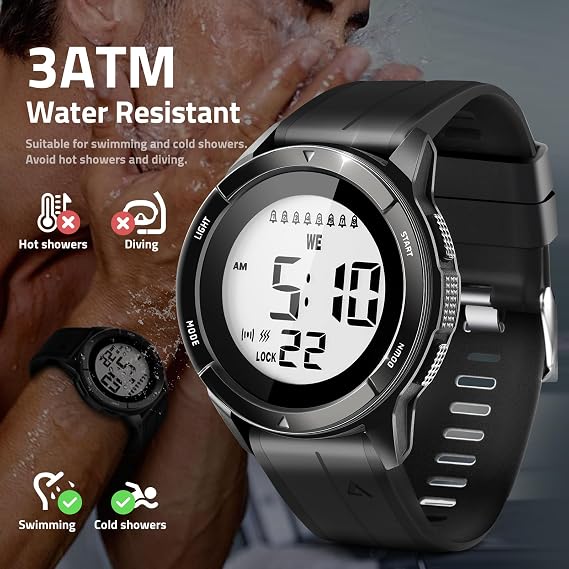 TICCI Men Unisex 8 Vibrating Alarms Watch for Elderly Seniors