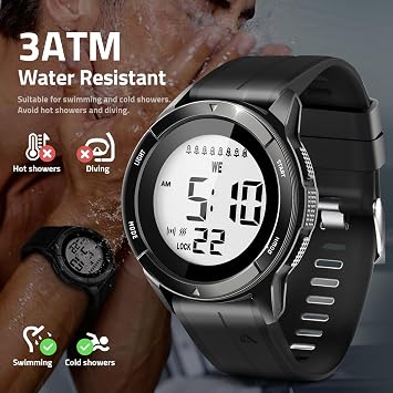 TICCI Men Unisex 8 Vibrating Alarms Watch for Elderly Seniors