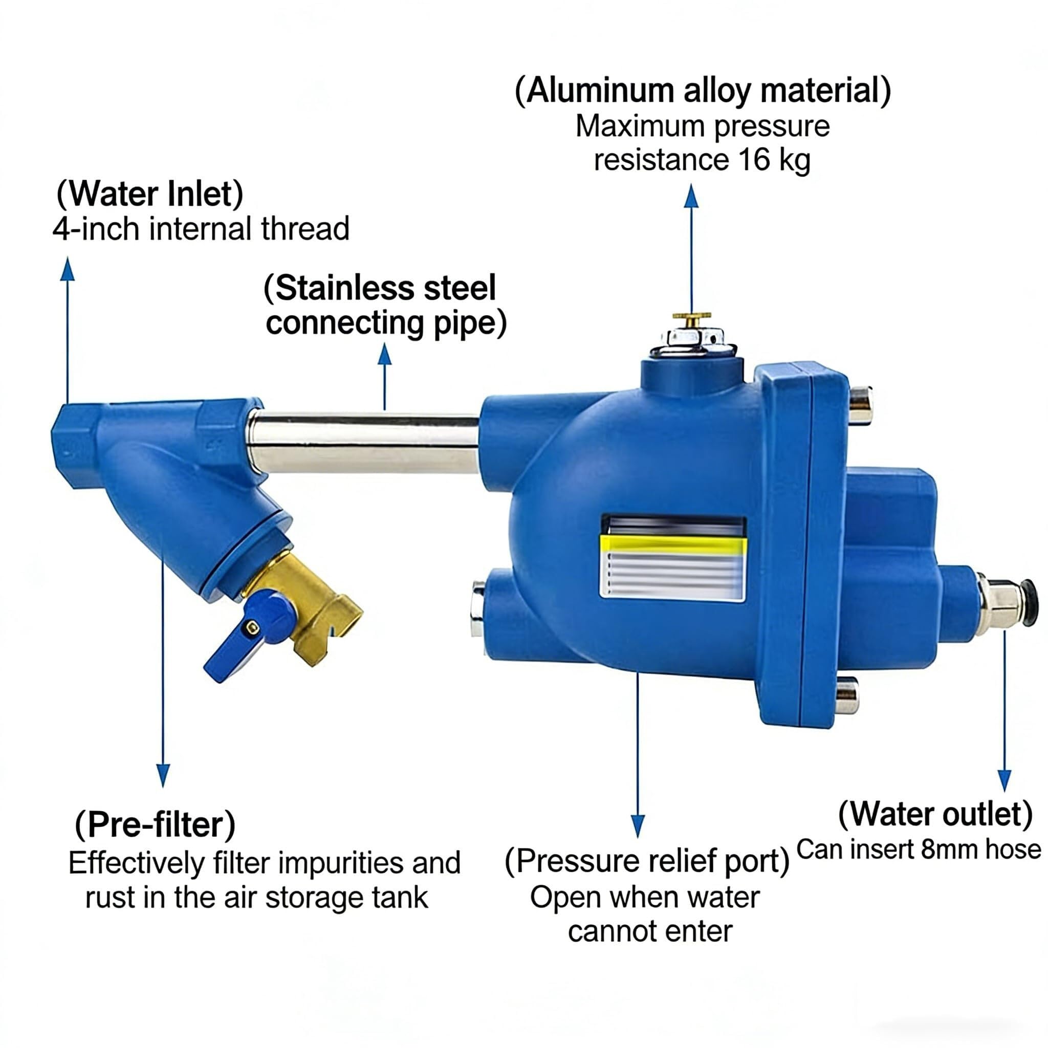 Válvula de drenaje automática sin pérdida de aire, 1,6 mpa for compresor, drenaje completo de condensado (1/2"), rápido y eficiente(20)