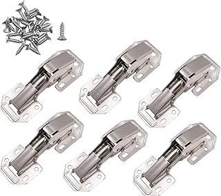 6pcs Charniere Invisible, Sans Perforation Charniere Porte Placard Rotation de 90 Degr&eacute;s Charni&egrave;re Invisible Pour Porte D