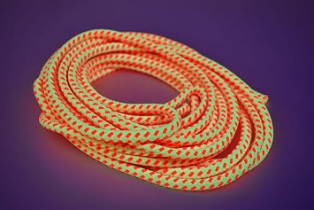 Blacklight Bicolor GloLine Luminescent Roping Yellow Orange, 100 Feet