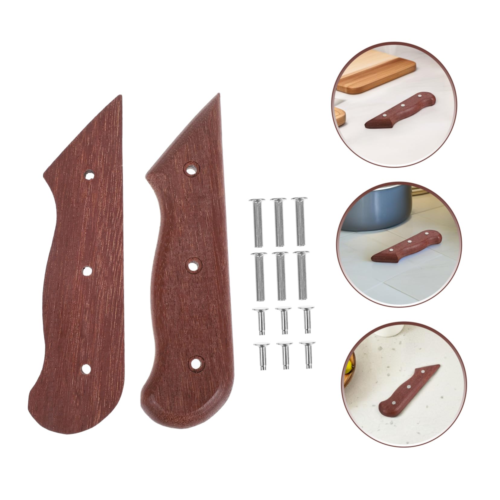 Mango de Fácil Cortador Madera para Reemplazo de del Cocina y de Empuñadura Ergonómica Cómoda, Accesorios Instalación para Cuchillos Chef en