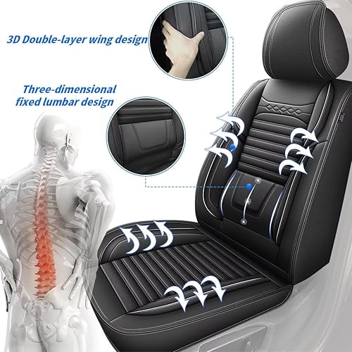 Miniatura 4 de Fundas de asiento para Mazda CX-5 2013-2023 2024 2025 2 fundas de asiento delantero de automóvil impermeables de piel sintética (2 asientos, negro)