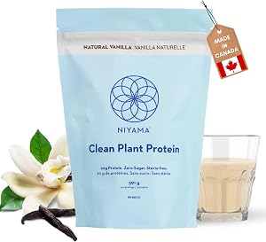 NIYAMA Clean Plant Protein Powder | Delicious and Smooth | Vegan Protein Powder Made from Organic Peas | Paleo, Keto, Vegan, Soy, and Gluten-free | No Stevia, Zero Sugar | Vanilla (14 Servings)