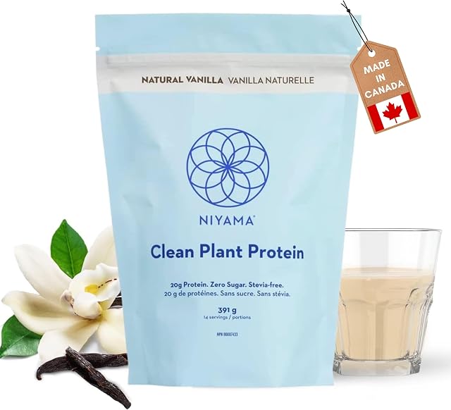 NIYAMA Clean Poudre de protéines végétales Délicieux et lisse. Poudre végétalienne de protéines à base de pois organiques. Paléo, kéto, végétalien, soja et sans gluten.14 Services)