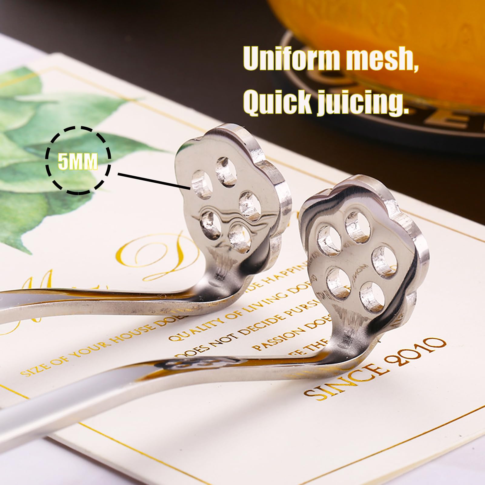 2-Piece Stainless Steel Cocktail Bartender Spoons - Long Handle Mixing & Juicing Tools