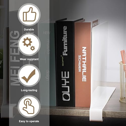 Miniatura 5 de Boao 8 separadores de estantes acrílicos para armario, organizador de estantes de madera, separador de armario de madera multifuncional para