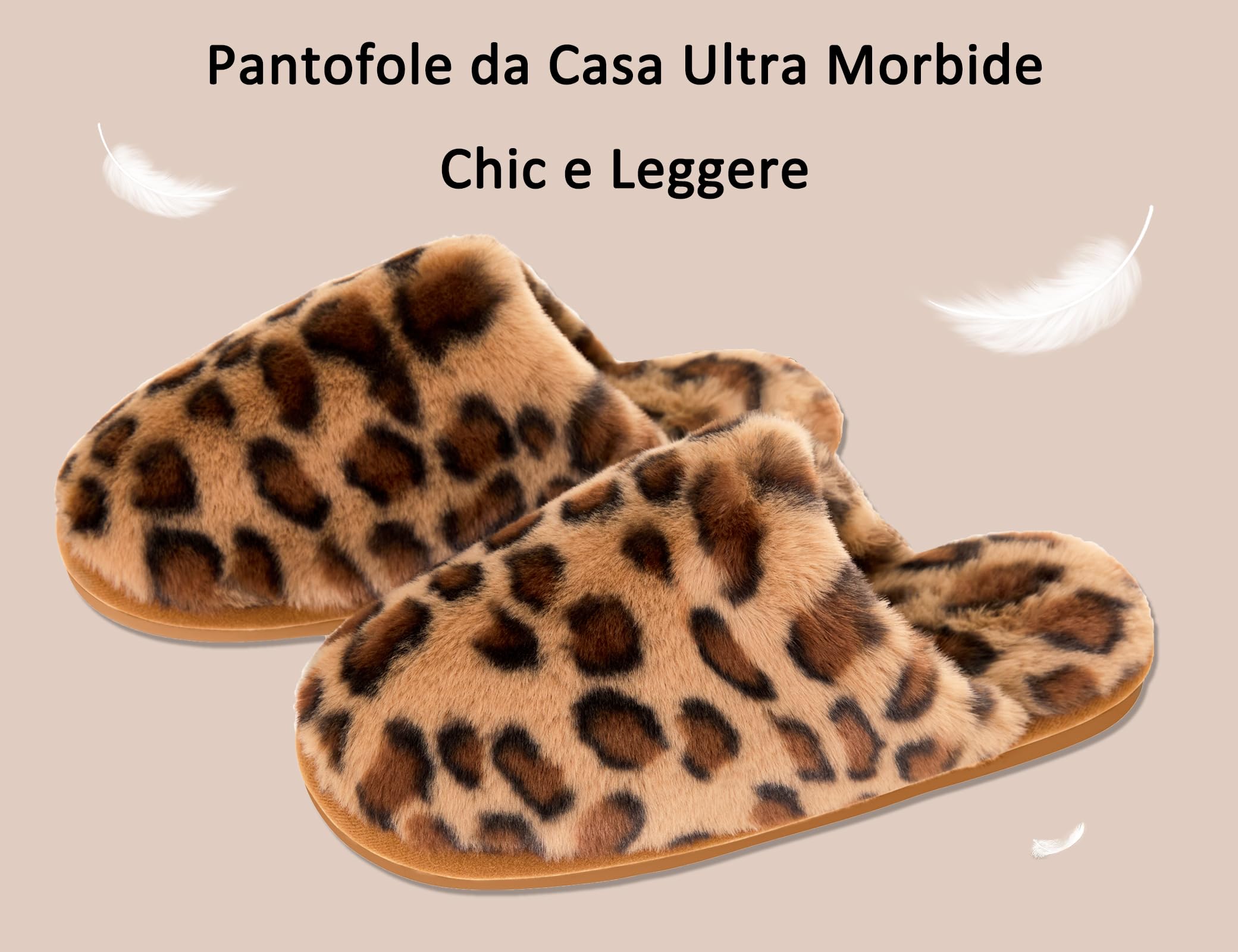 Coswind Pantofole Donna Uomo Invernali Ciabatte Pelose Peluche Calde with Memory Foam Imbottite Casa Antiscivolo Mocassino Scarpe Morbide Comode Unisex Eleganti