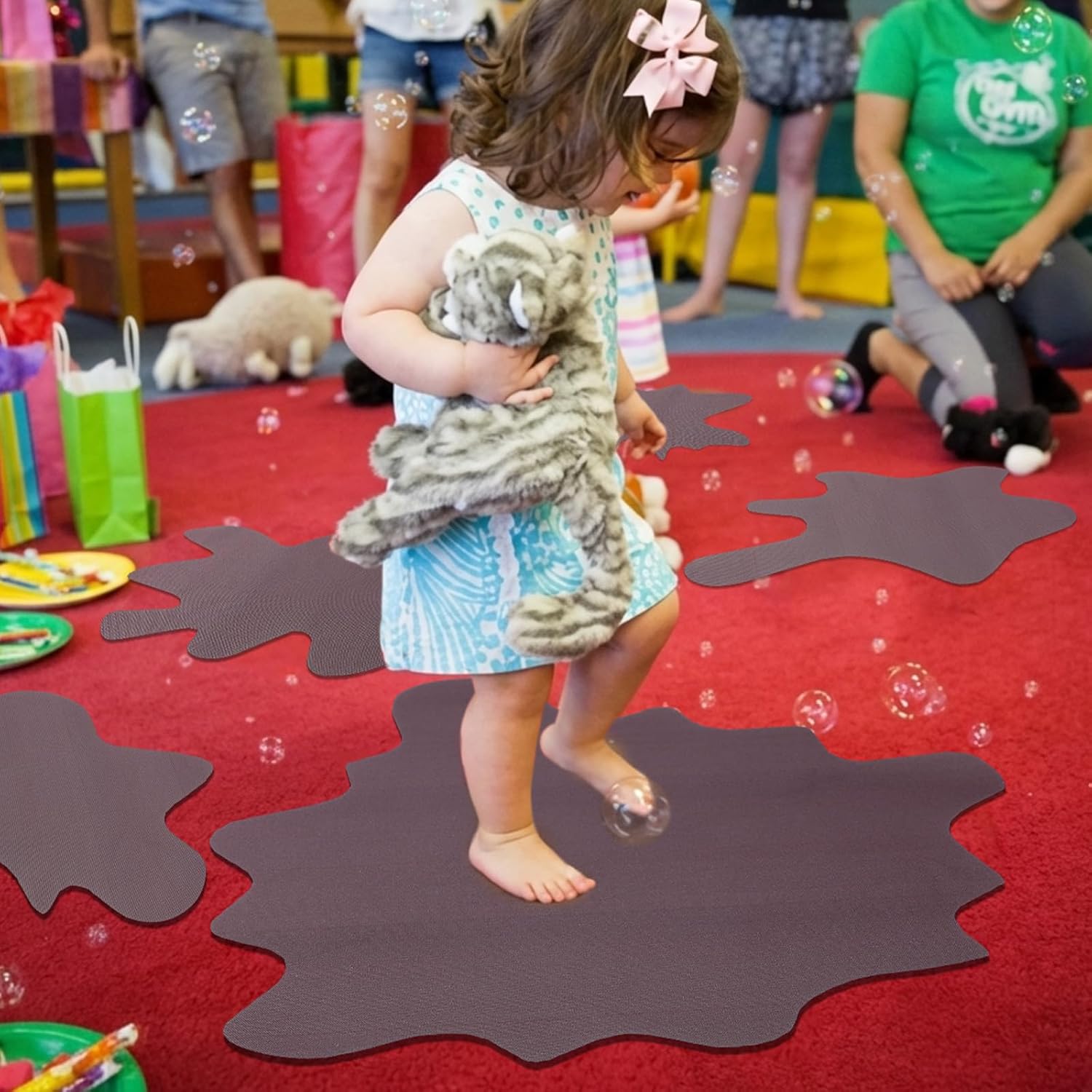 Preboun 6 Pcs 11.8 x 7.8 Inches Cartoon Pig Theme Birthday Party Decorations, Puddle Pattern Rug Placemat Table Decor for Cartoon Piggy Theme Birthday Party Supplies Decorations - Image 6