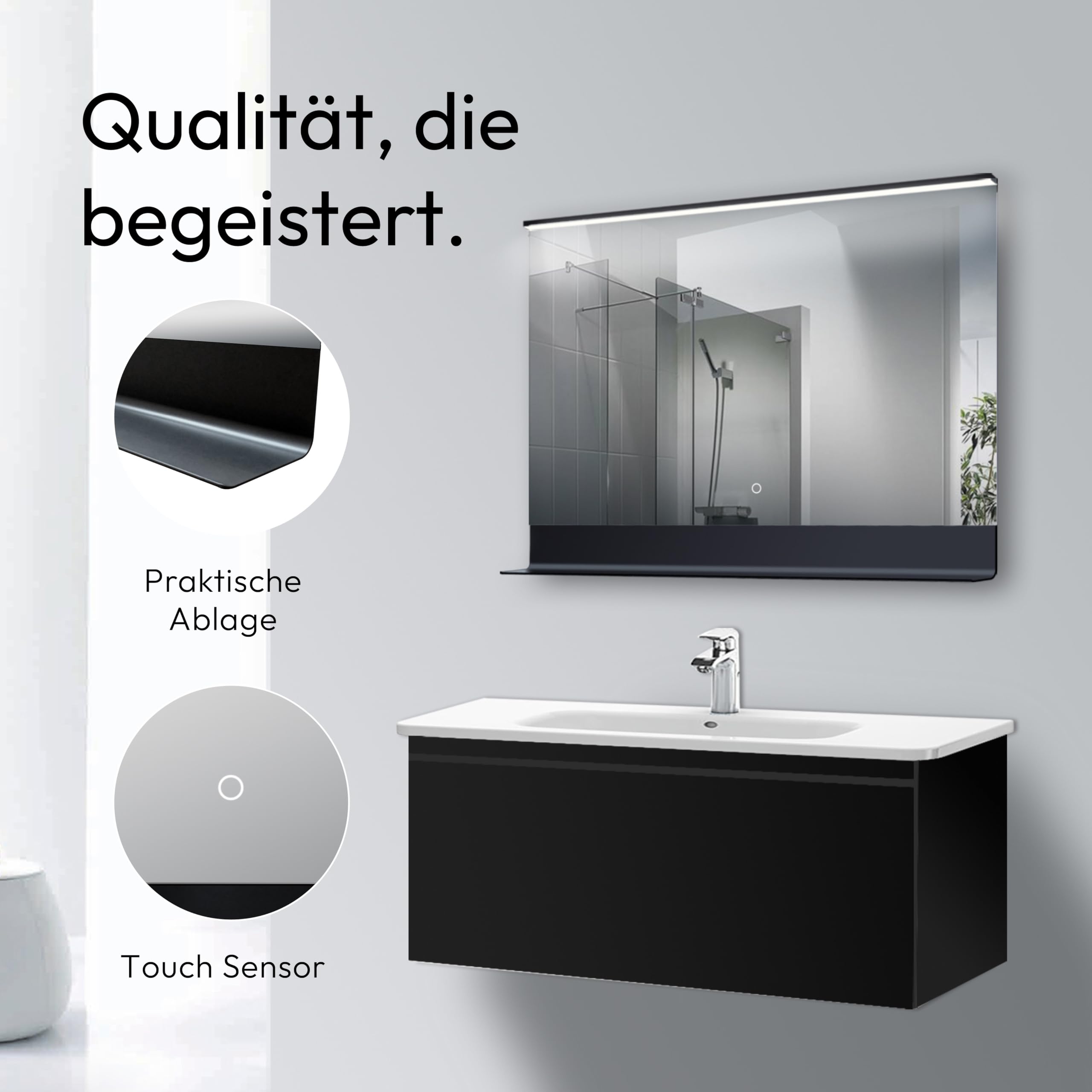 Witte - Aluminium - Met verlichting - Hangende - Kleine - Spiegels