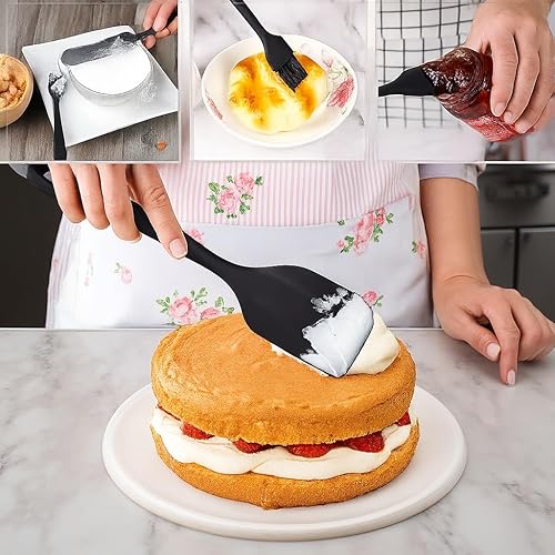 Miniatura 7 de Juego de utensilios de cocina de silicona, juego de 9 utensilios de cocina con mango de acero inoxidable, utensilios de silicona resistentes al