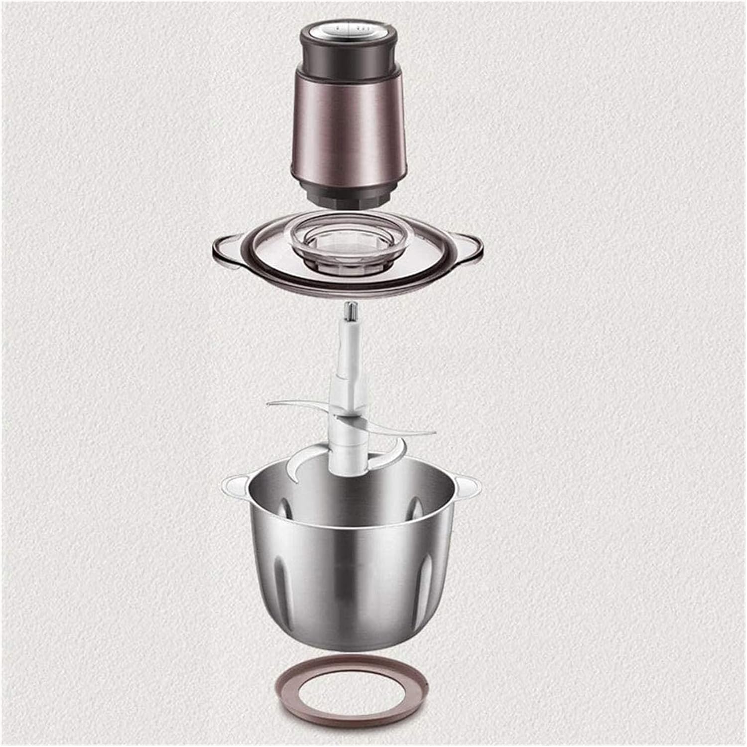 Electric Meat Grinder 300W Large Stainless Steel Kitchen Food Processor Chopper for Meat Vegetables Onion and Nuts 4 Sharp Blades 3 Rotating Speed Levels