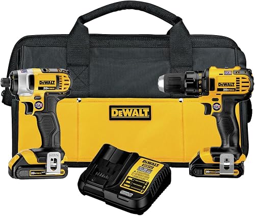 DEWALT (DCK280C2) 20V MAX Impact Driver and Drill Combo Kit