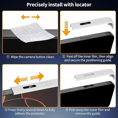 Miniatura 6 de Paquete de 4 protectores de botón de control de cámara para iPhone 16 Pro16 Pro Max17 estándar, cubierta de protección delgada antiarañazos para