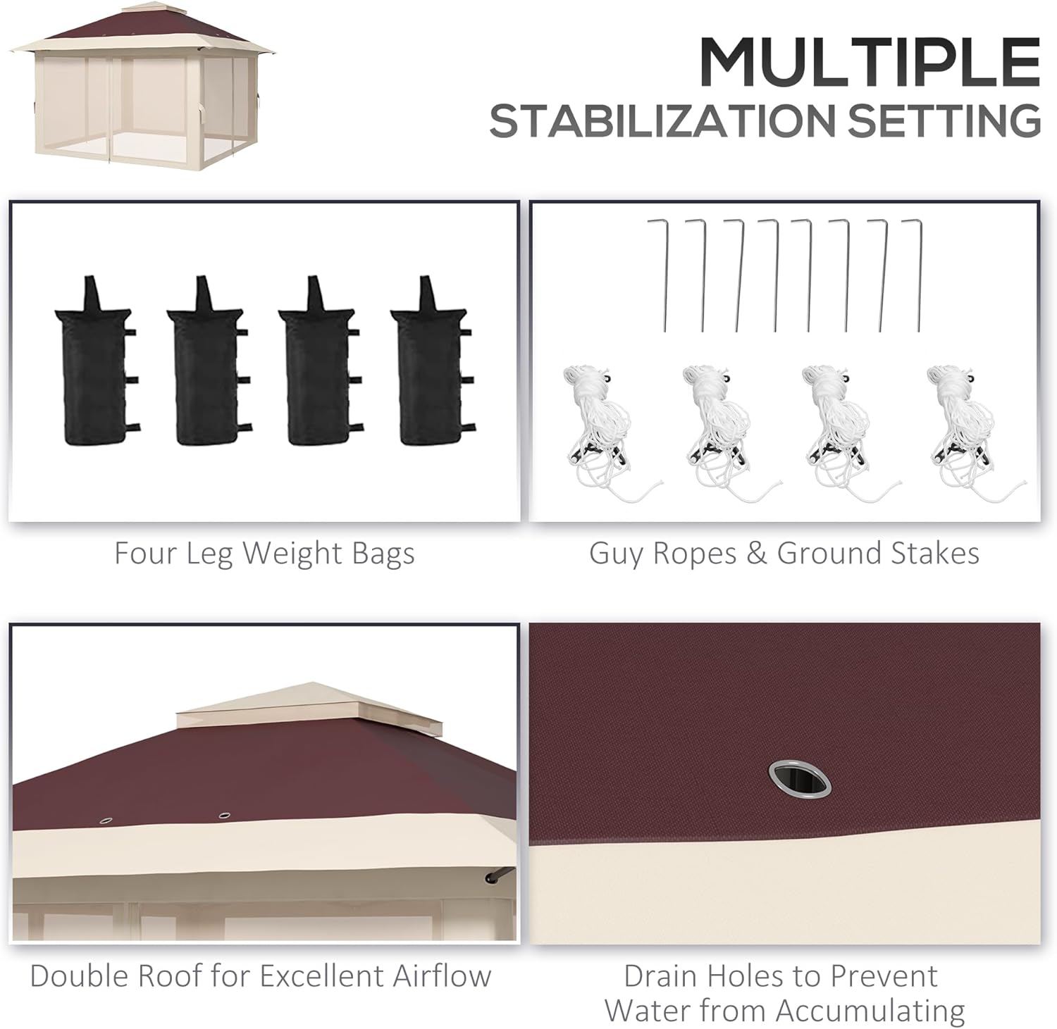 Gazebo stabilization methods