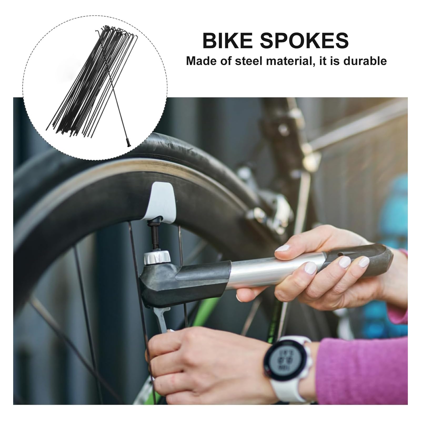 Szprychy rowerowe, 72 sztuki, z 72 złączkami, 130 mm, stalowe szprychy 14 G/K, ochrona szprych, akcesoria rowerowe do rowerów elektrycznych MTB, trekkingowych, miejskich, czarne