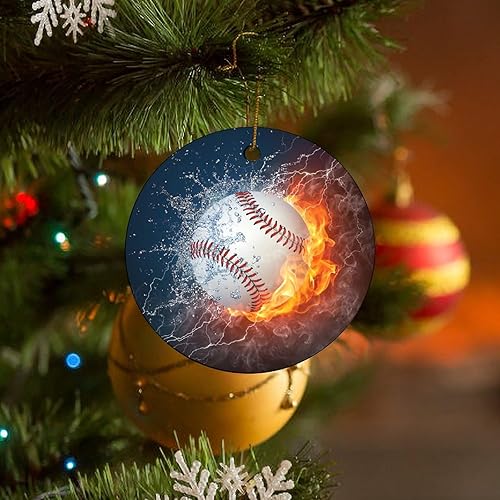 Miniatura 4 de Adornos de Navidad de cerámica 2023, decoraciones para árbol de Navidad para niños, amantes y amigos, adorno colgante de doble cara de 2.8 pulgadas