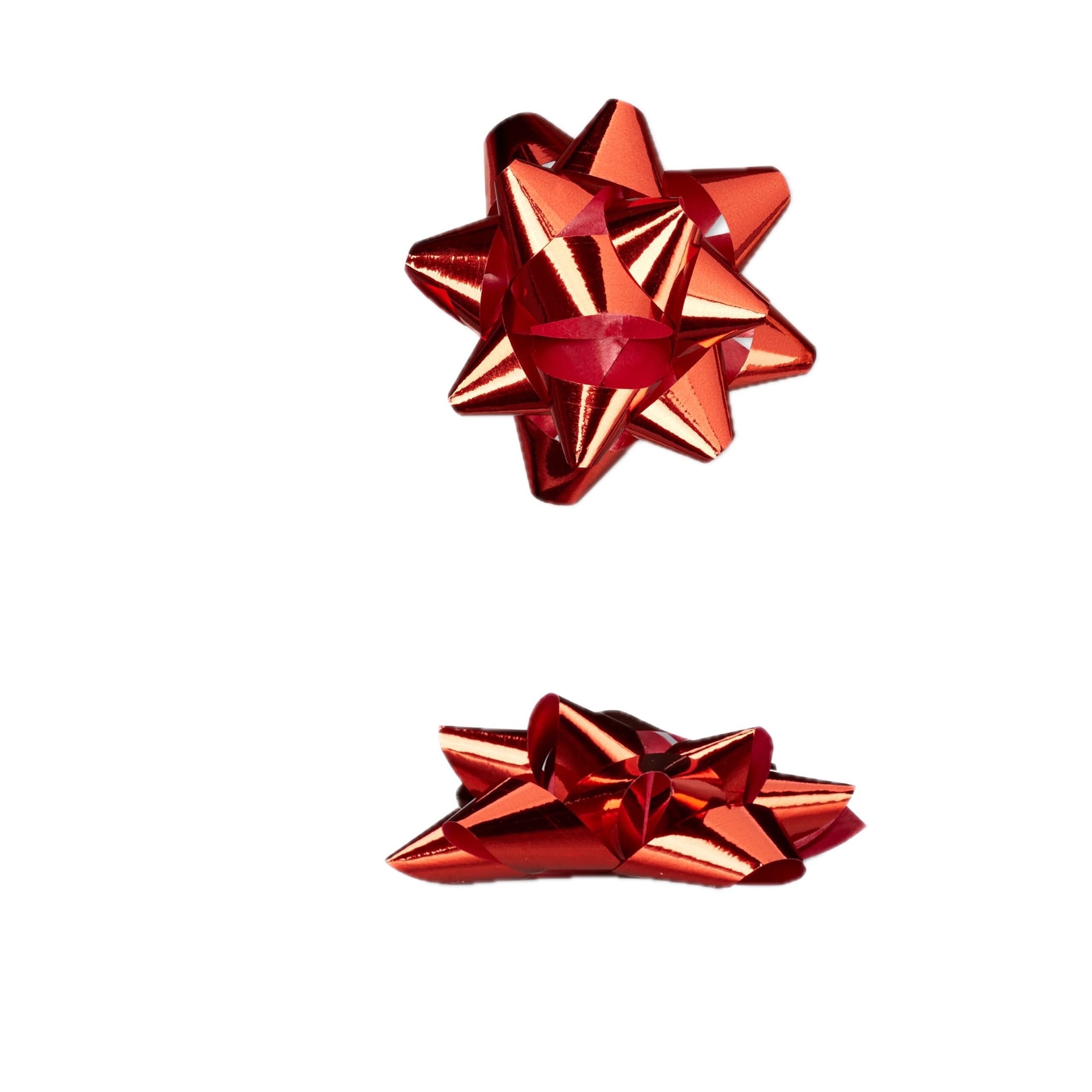 Relaxdays Geschenkschleifen 10er Set 100er Set, Selbstklebend, Rot | Kleine Dekoschleifen für Weihnachten & Geburtstag, Ø 5 cm