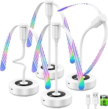 TriPole Fly Fans for Tables, 2000mAh Rechargeable Battery Operated Food Fan Lasts 20 Hrs with LED Display, Portable Fly Table Fan Indoor Outdoor for Picnic, Party, BBQ, Kitchen, Patio, 4 Pack White