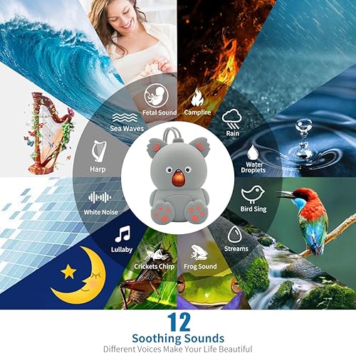 Miniatura 2 de Máquina de sonido para bebés y altavoz Bluetooth  Máquina de ruido blanco para bebés con sonidos calmantes sin bucle, música portátil para dormir